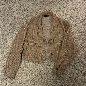 Akaiv Brown Herringbone Blazer